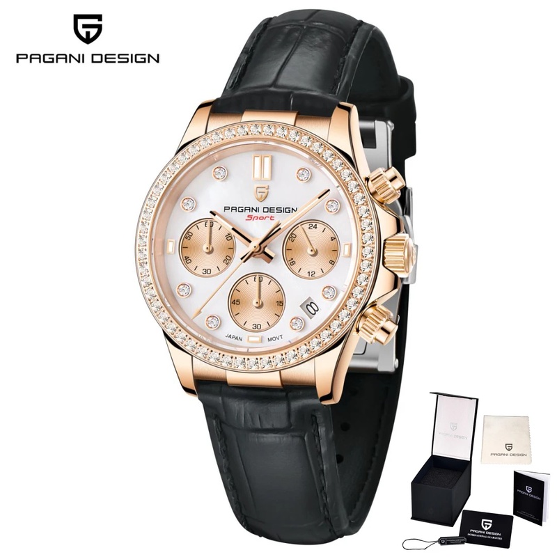 Luxury Watch Diamond - PAGANI DESIGN Luksusowy damski zegarek z