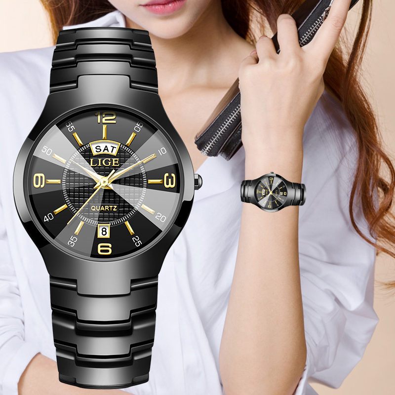 Luxury Watch Women - Elegancki zegarek damski LIGE, luksusowy ceramiczny