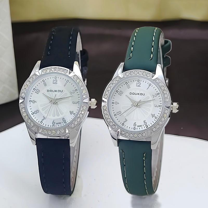 Luxury Watch With Arabic Numerals - Zegarki damskie z motywem stokrotki, kwarcowy