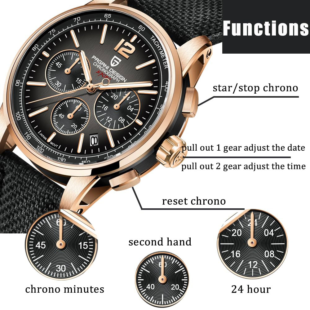 Luxury Watch Men - PAGANI DESIGN Nowy Męski Zegarek 41mm