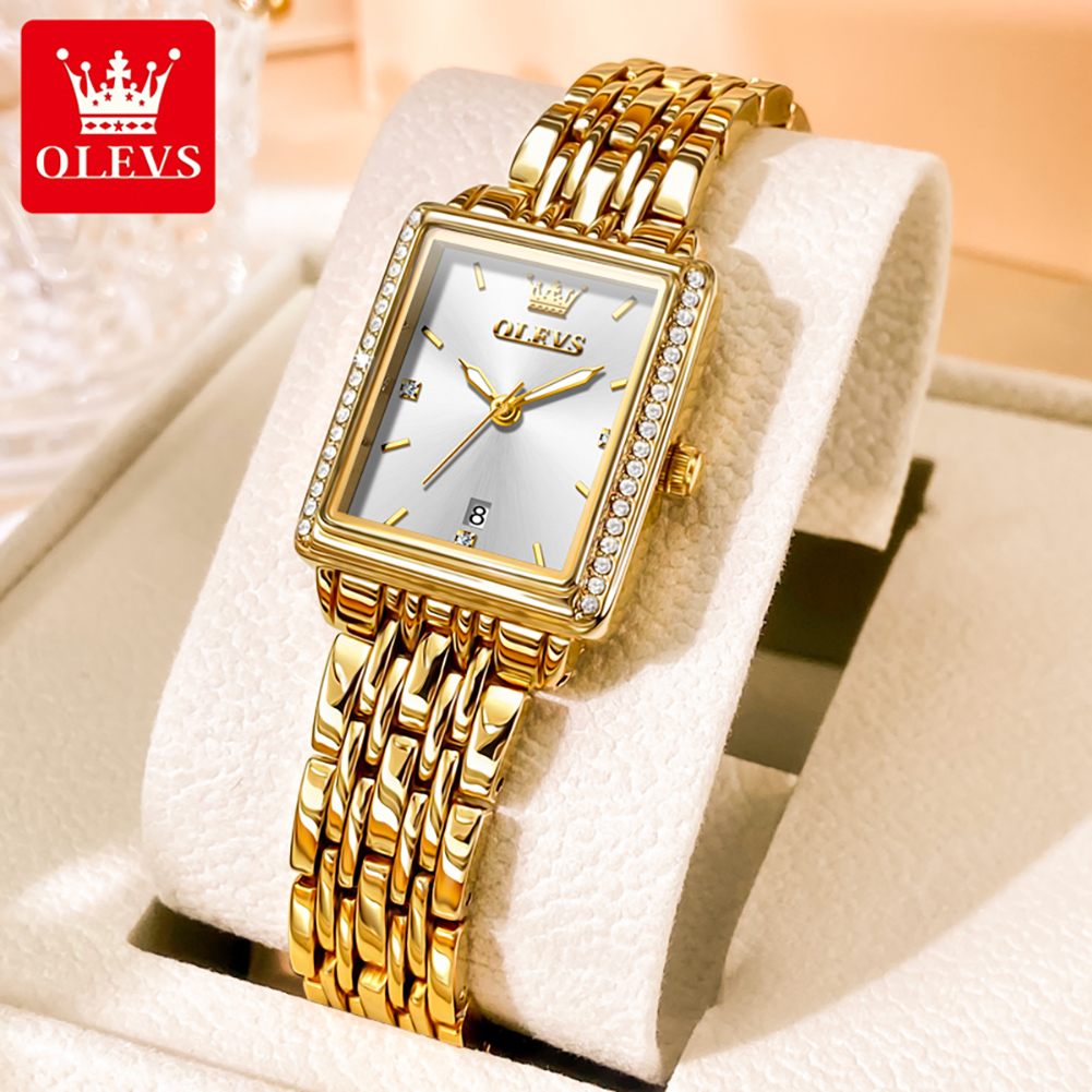 Luxury Watch Ladies - Zegarek damski OLEVS 9995 z datownikiem,