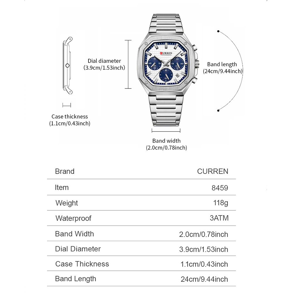 CURREN Luksusowy kwadratowy ze – Luxury Watch Men recenzja i cena